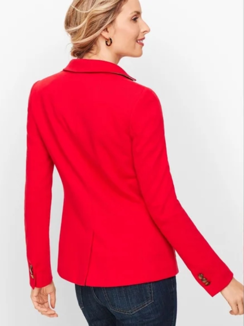 Talbots Aberdeen Red Blazer 10p Piqué Knit